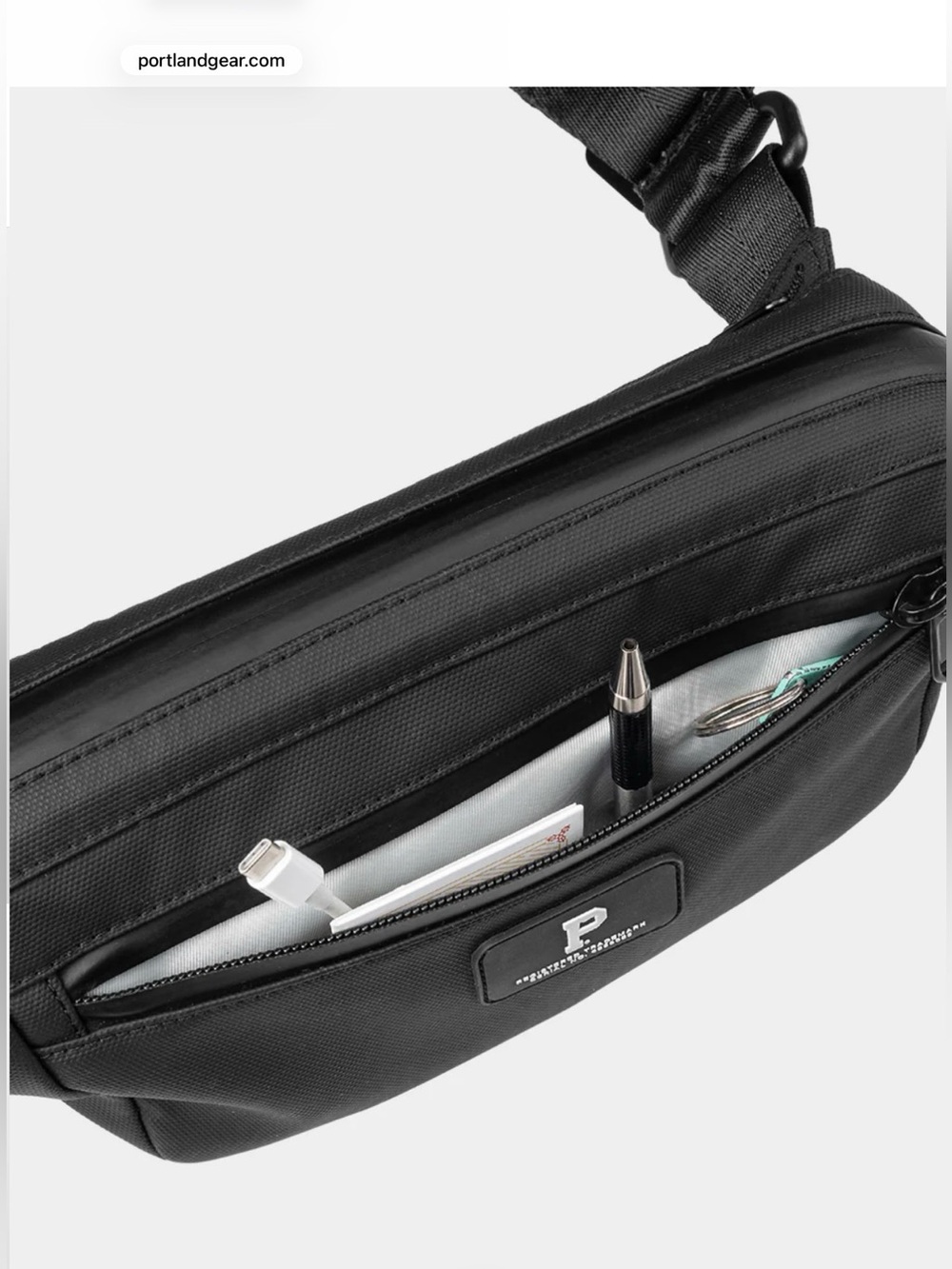 NWOT Portland Gear Black Crossbody Sling Bag Unisex Cascade Crossbody Bag - Picture 3 of 10